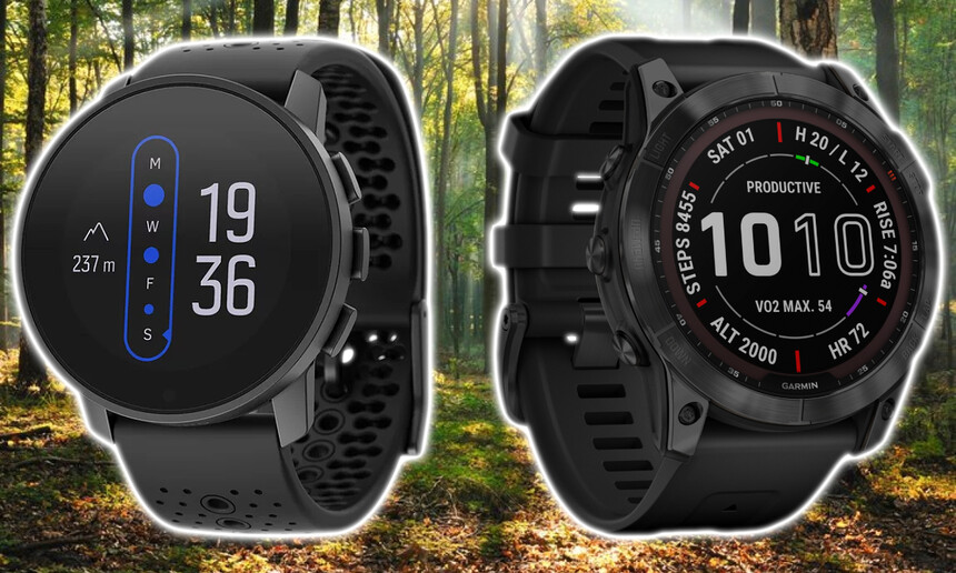 Nalevo Suunto 9 Peak a napravo Garmin Fenix 7X