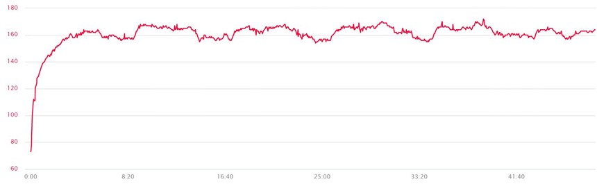 Data o srdečním tepu získaná z hrudního pásu.