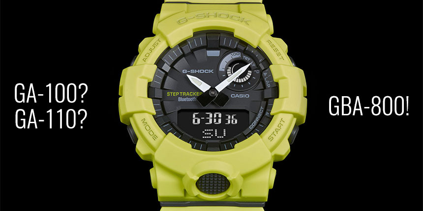 Casio G-Shock GBA-800 vs GA-100, GA-110