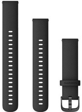 Curea Garmin Quick Release 18mm, silicon, neagră, cataramă neagră (Venu 2S, Vivoactive 4S, Vivomove 3S) + extensie