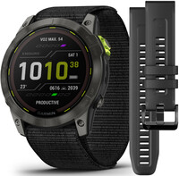 Garmin Enduro 2 Carbon Gray DLC Titanium / Black UltraFit Nylon Strap (+ curea de rezervă)