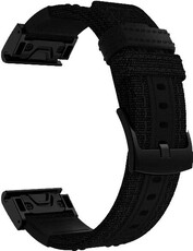 Curea din nailon Garmin 26mm (pentru Garmin Fenix ​​​​7X/6X/5X, Tactix etc.), neagră, QuickFit