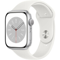 Apple Watch Series 8 GPS 45mm Silver Aluminium Case / White Sport Band - Regular