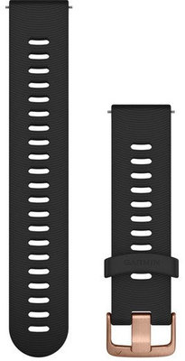 Curea Garmin Quick Release 20mm, silicon, negru, cataramă aurie (Venu, Venu Sq, Venu 2 plus)