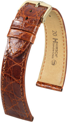 Curea maro din piele Hirsch Genuine Croco M 18900870-1 (Piele de crocodil)