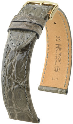 Curea gri din piele Hirsch Genuine Croco M 18900830-1 (Piele de crocodil) Hirsch selection