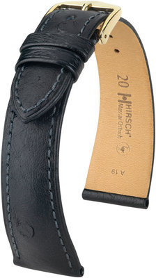 Curea neagră din piele Hirsch Massai Ostrich L 04362050-1 (Piele de ștruț) Hirsch selection