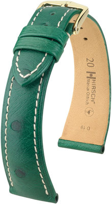 Curea verde din piele Hirsch Massai Ostrich L 04362041-1 (Piele de ștruț) Hirsch selection