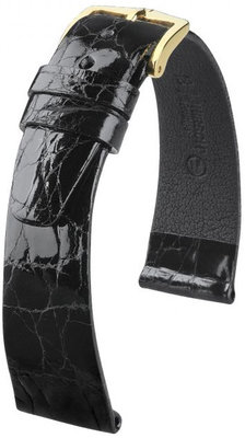 Curea neagră din piele Hirsch Prestige L 02208050-1 (Piele de crocodil)