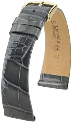 Curea gri din piele Hirsch Prestige L 02207030-1 (Piele de aligator) Hirsch Selection