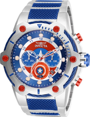 Invicta Marvel Men Quartz 52mm Chronograph 27965 Captain America Limited Edition 4000pcs