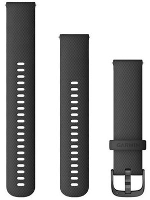  curea Garmin Strap Quick Release 20mm, silicon negru (+ partea extinsă)