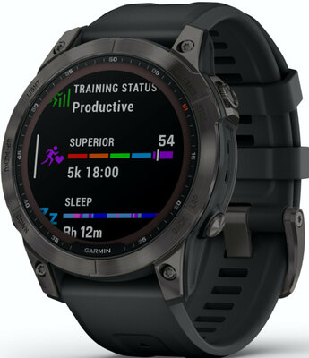 Garmin Fenix 7 Sapphire Solar Grey DLC Titanium / Black Band