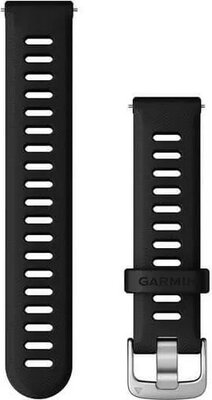 Curea Garmin Quick Release 18 mm, silicon, negru, catarama argintie (Venu 2S, Vivoactive 4S, Vivomove 3S)