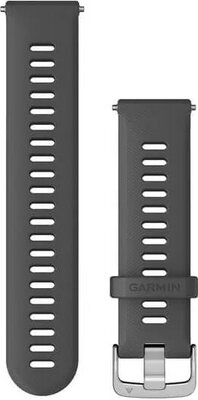 Curea Garmin Quick Release 22mm, de silicon, gri, cataramă argintie (Venu, Forerunner 255, Vívoactive 4 aj.)