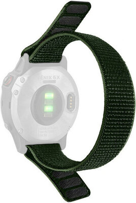 Curea de 22 mm, nailon, verde (Garmin Fenix 7/6/5 etc.)