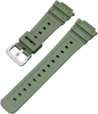 Curea pentru Casio, silicon, verde, catarama argintie (GA2100,DW6900)