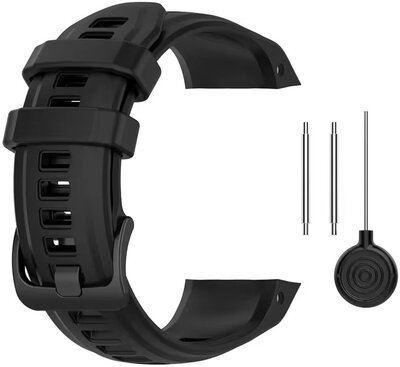 Curea pentru Garmin Instinct 2S, silicon, negru, catarama neagră