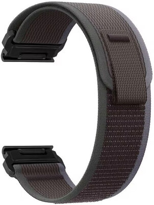 Curea QuickFit 26 mm, nailon, negru-verde, velcro (Garmin Fenix 7X/6X/5X, Tactix etc.)