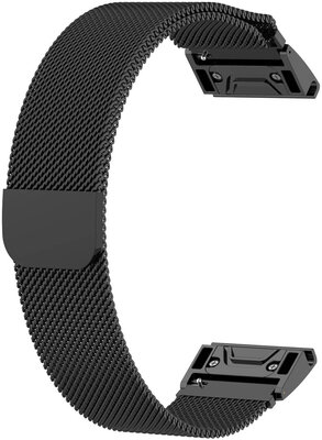 Brățară din oțel Ricardo 26 mm (pentru Garmin Fenix 7X/6X/5X, Tactix, etc.), negru, QuickFit