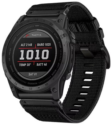 Curea textilă Ricardo 22mm (pentru Garmin Fenix 8/7/6 (47mm), Epix 2 etc.), negru, QuickFit