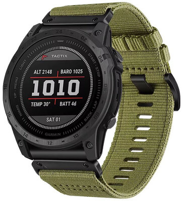 Curea textilă Ricardo 22mm (pentru Garmin Fenix 8/7/6 (47mm), Epix 2 etc.), verde, QuickFit